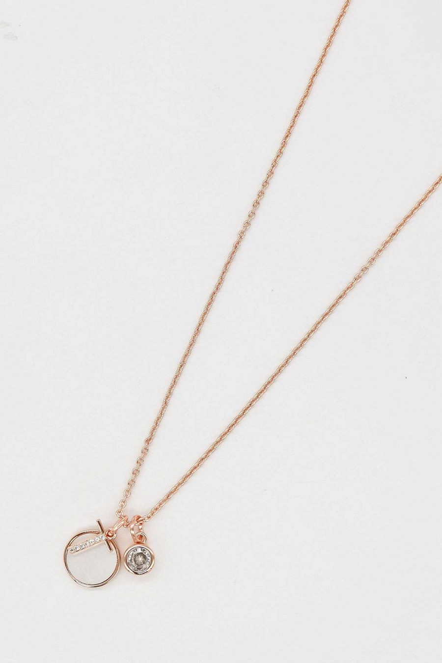 Teenager | Cherish T Initial Necklace In Rose Gold