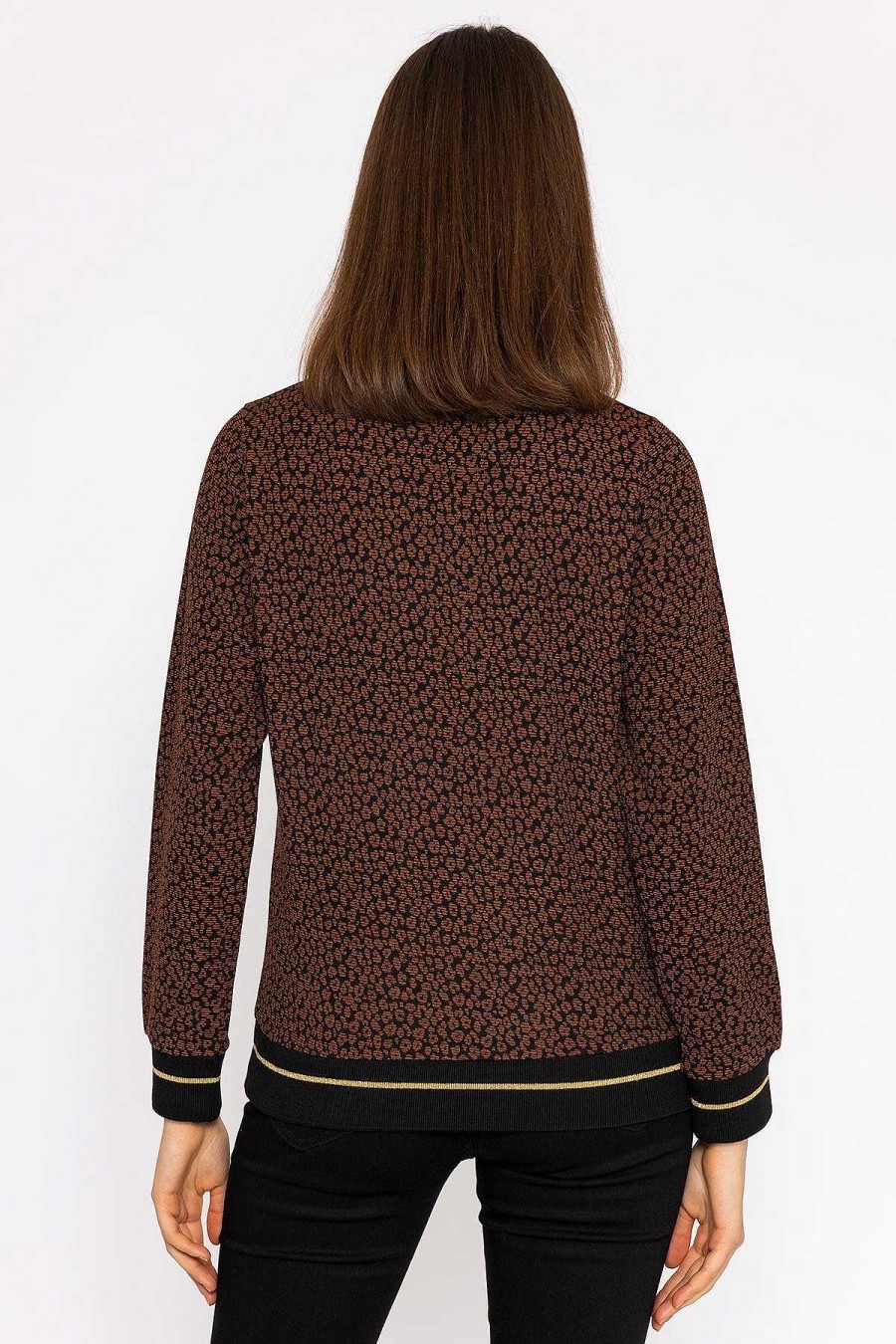 Hoodies & Sweatshirts | Rowen Avenue Jacquard Crew Neck In Leopard Print