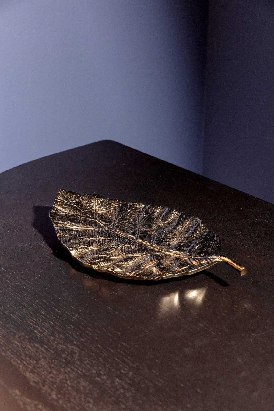 Homeware | Atticus & Stone Large Antique Brass Leaf Platter