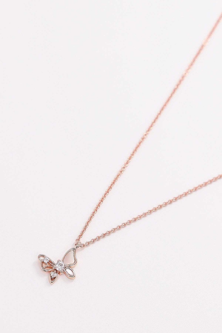 As Seen On Social | Cherish Butterfly Necklace In Rose Gold