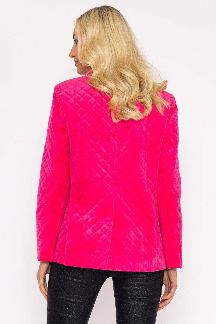 Blazers | Rowen Avenue Velvet Blazer In Fuchsia