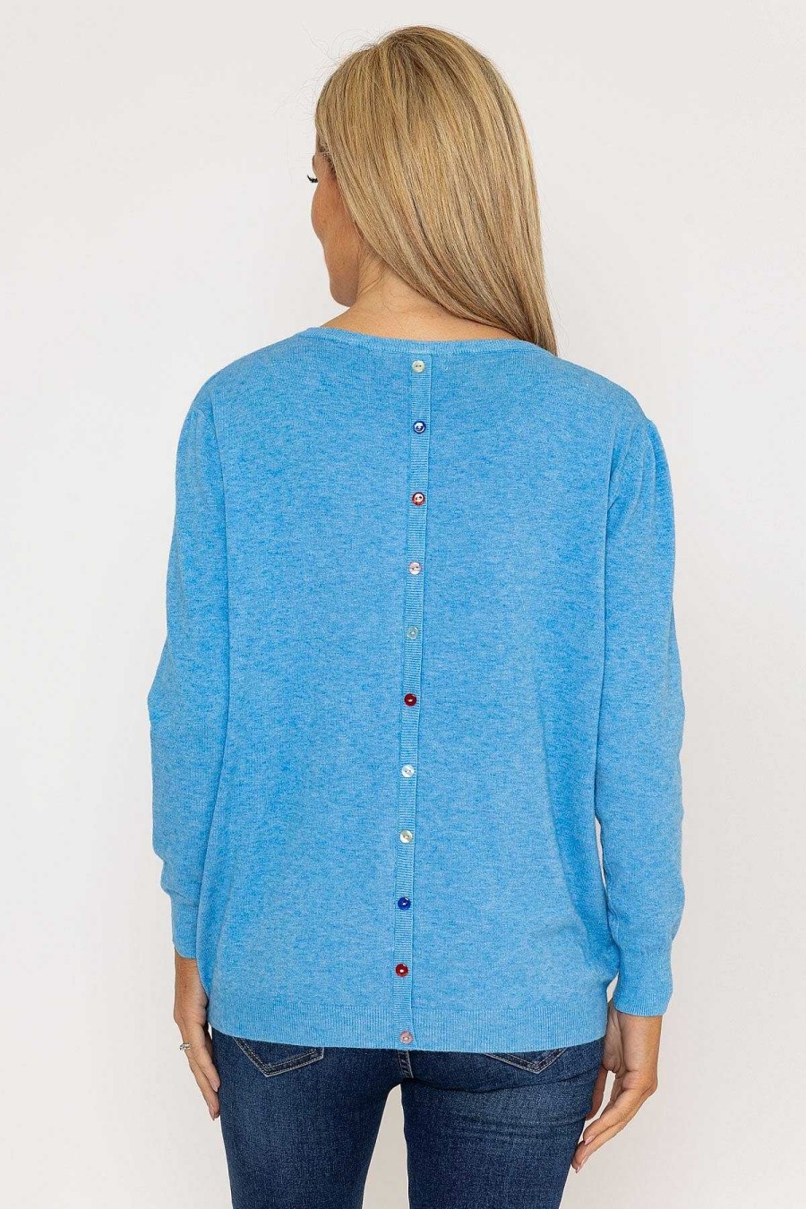 Jumpers & Cardigans | J'aime la Vie Button Detail Knit In Blue