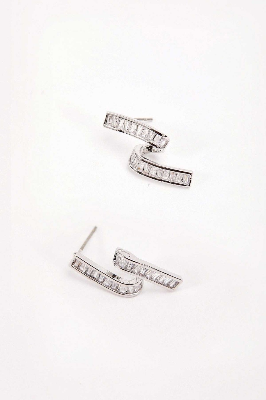 April Edit | Soul Jewellery Twisted Silver Clear Stone Earrings