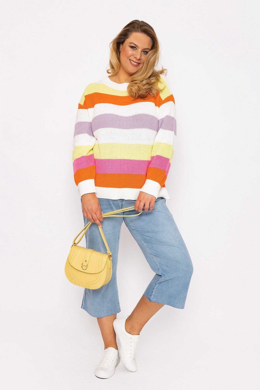 Jumpers & Cardigans | Ulla Popken Oversized Striped Knit Sweater In Multi