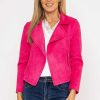 Blazers | Pala D'oro Suede Cover Up Jacket In Pink