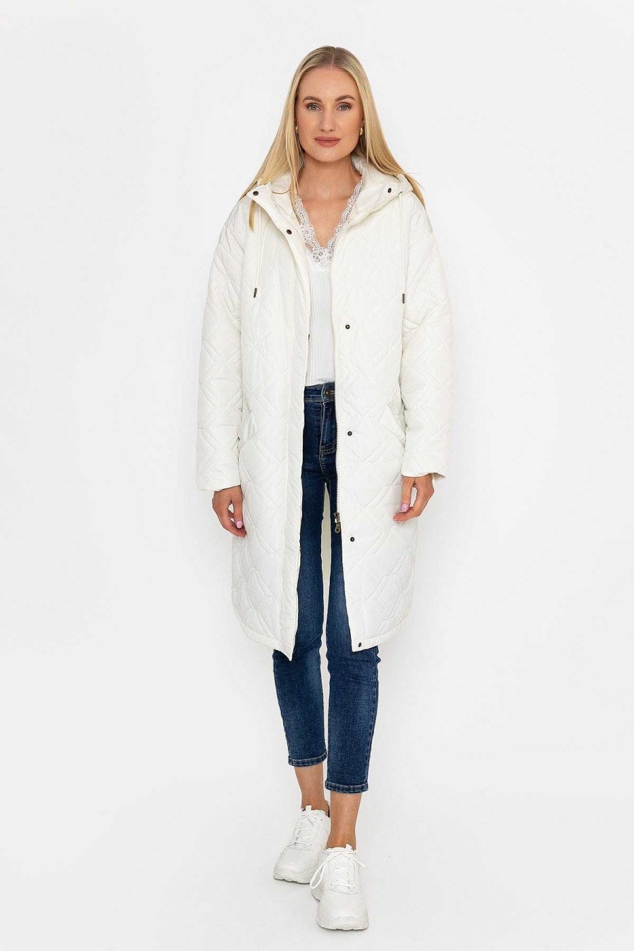 Coats & Jackets | J'aime la Vie Cream Long Line Hooded Coat