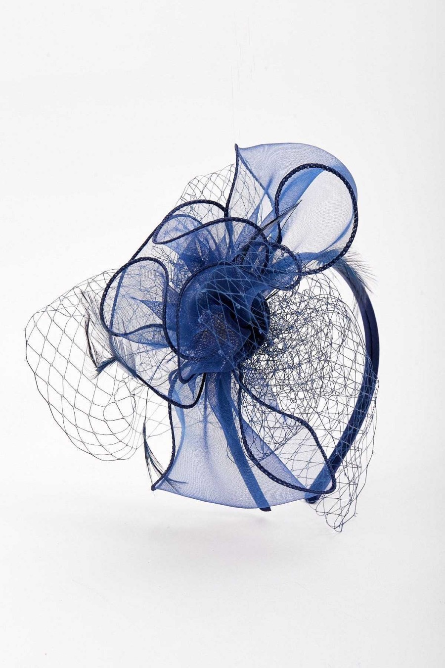 Fascinators | SOUL Accessories Navy Hairband Fascinator With Net & Feathers