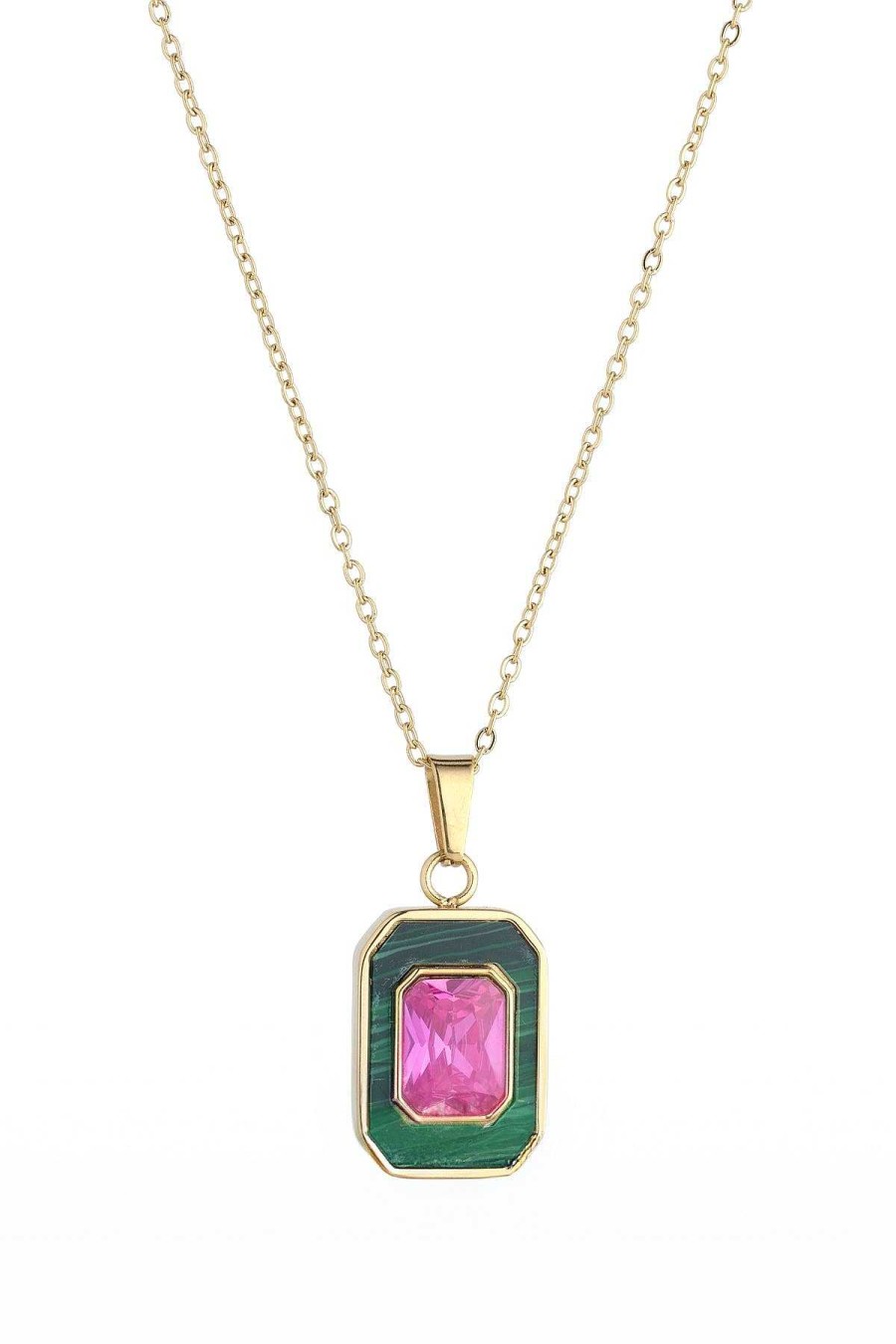 Necklaces | Knight & Day Braelyn Pink And Green Pendant