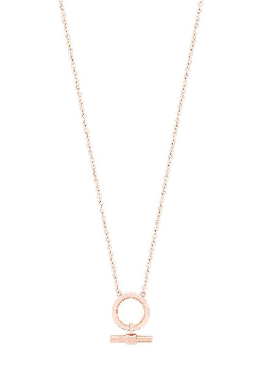 Boxed Gifts | Tipperary Crystal Jewellery T-Bar Circle-Bar Pendant In Rose Gold