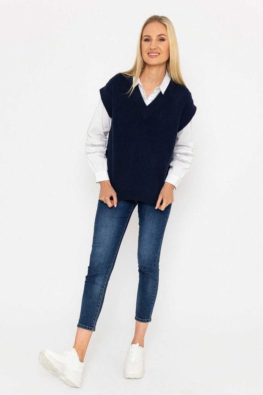 Jumpers & Cardigans | J'aime la Vie Sweater Vest In Navy