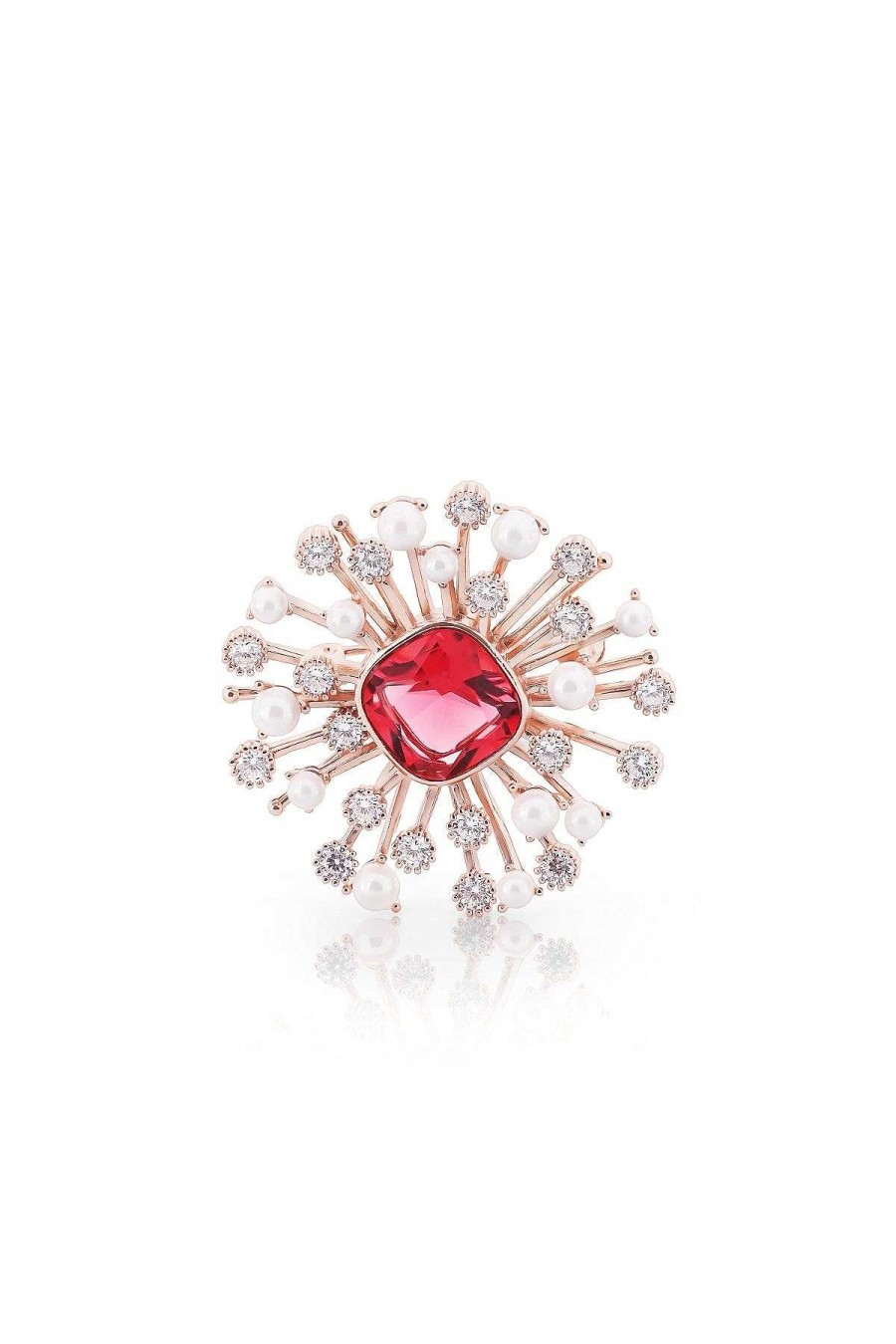 Boxed Gifts | Tipperary Crystal Jewellery Ruby With Pearl Brooch