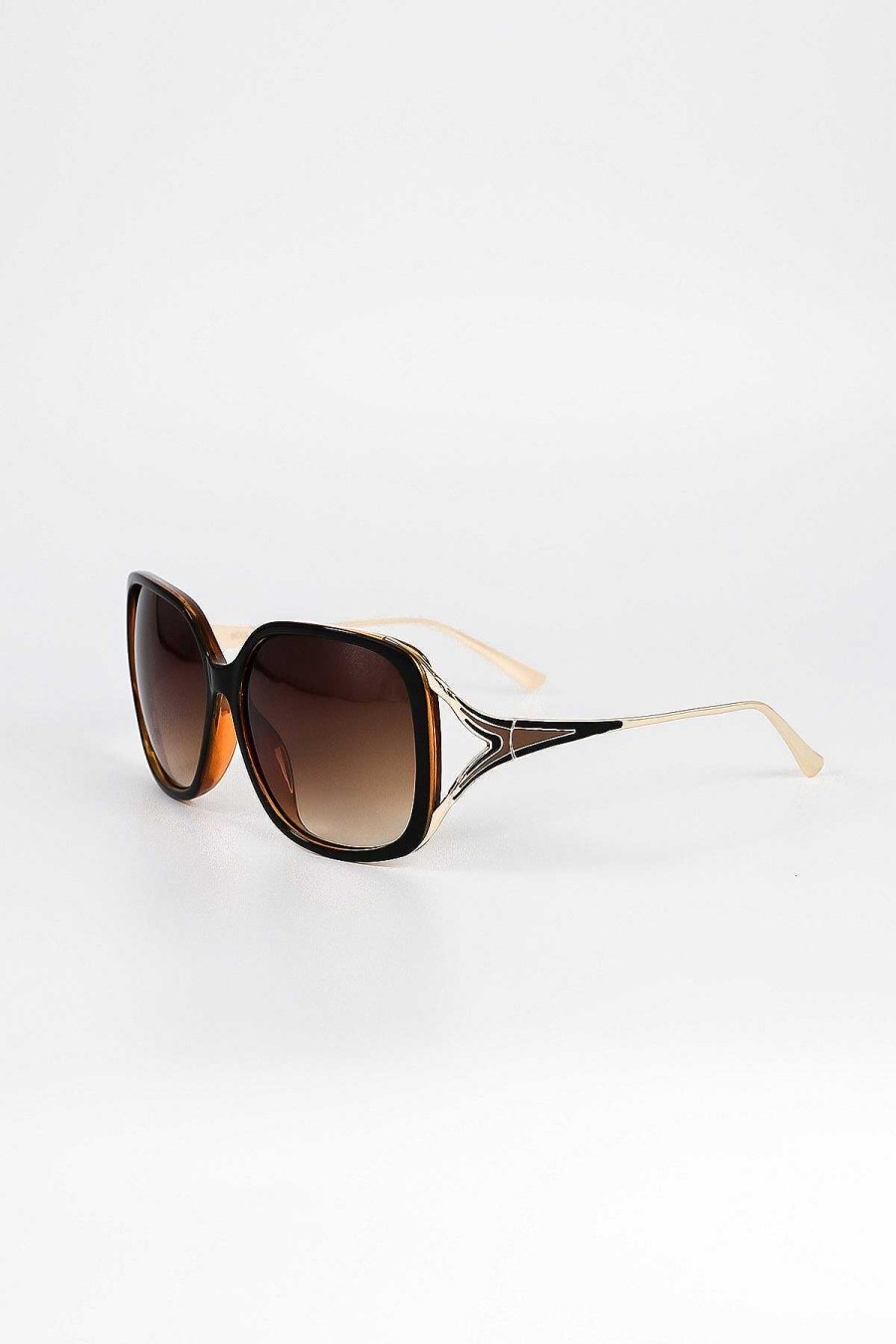 As Seen On Social | SOUL Accessories Black And Brown Contrast Arm Sunglasses