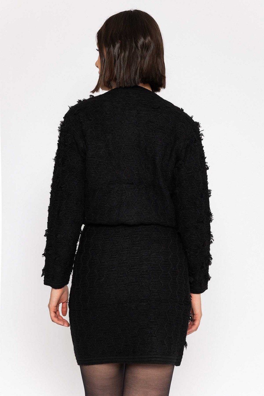 Blazers | Elli White Boucle Jacket In Black