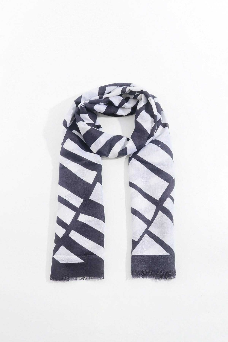 Accessories | SOUL Accessories Mono Print Scarf In Black