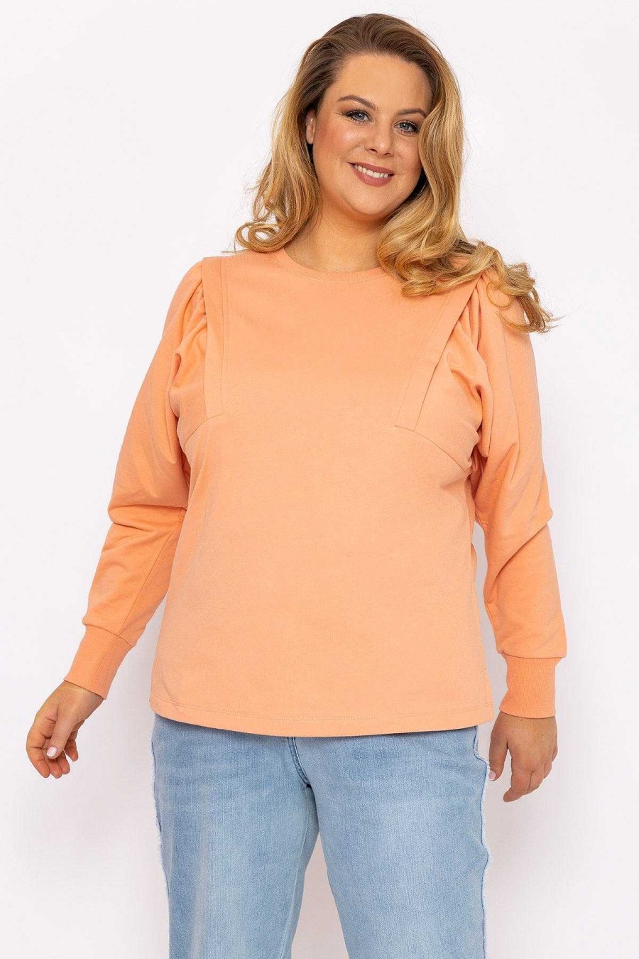 Hoodies & Sweatshirts | Ulla Popken Cotton Sweatshirt In Orange