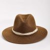 Hats | SOUL Accessories Brown Straw Hat With Gold Clasp Detail