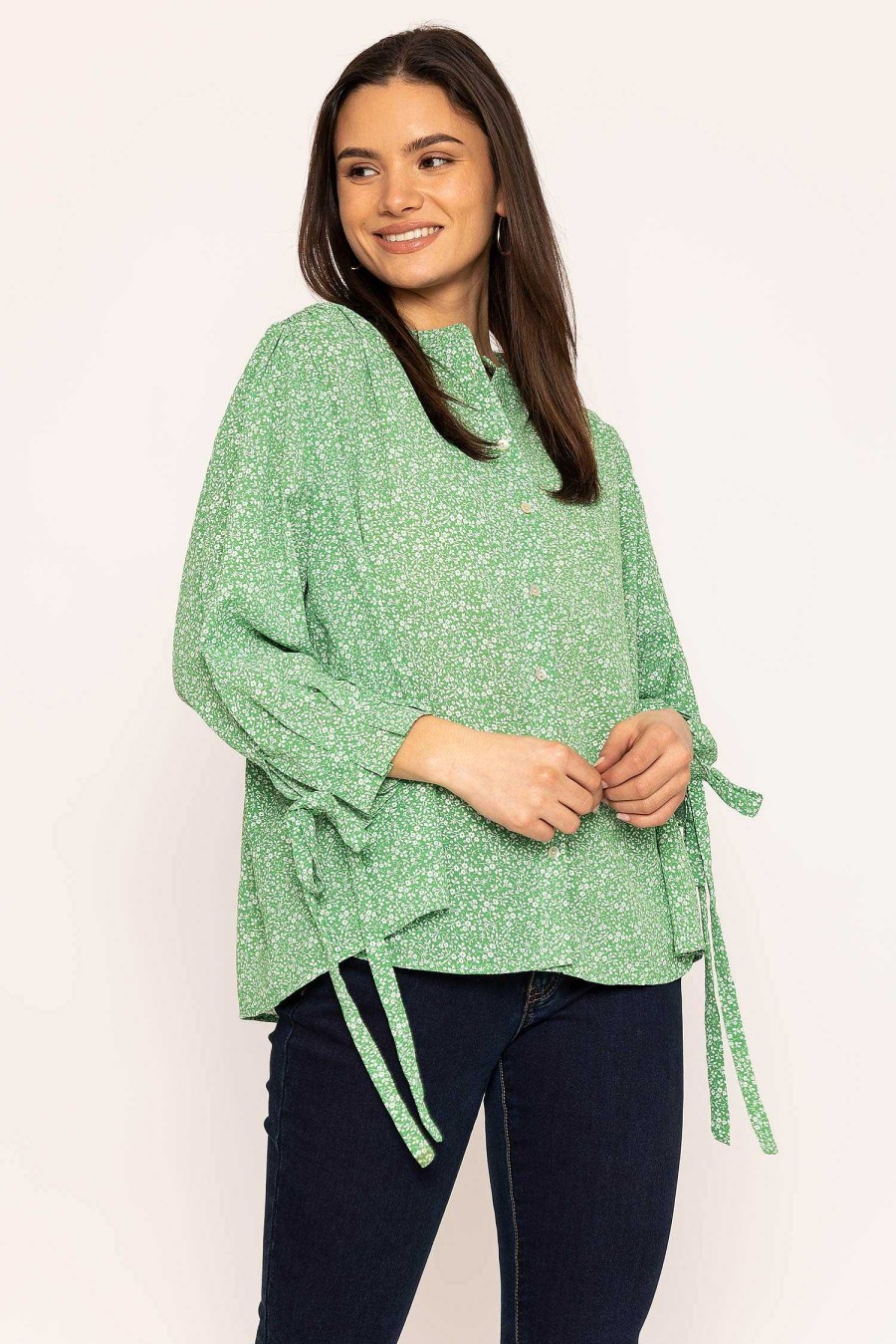 Tops & Blouses | Rowen Avenue Tie Sleeve Blouse In Green