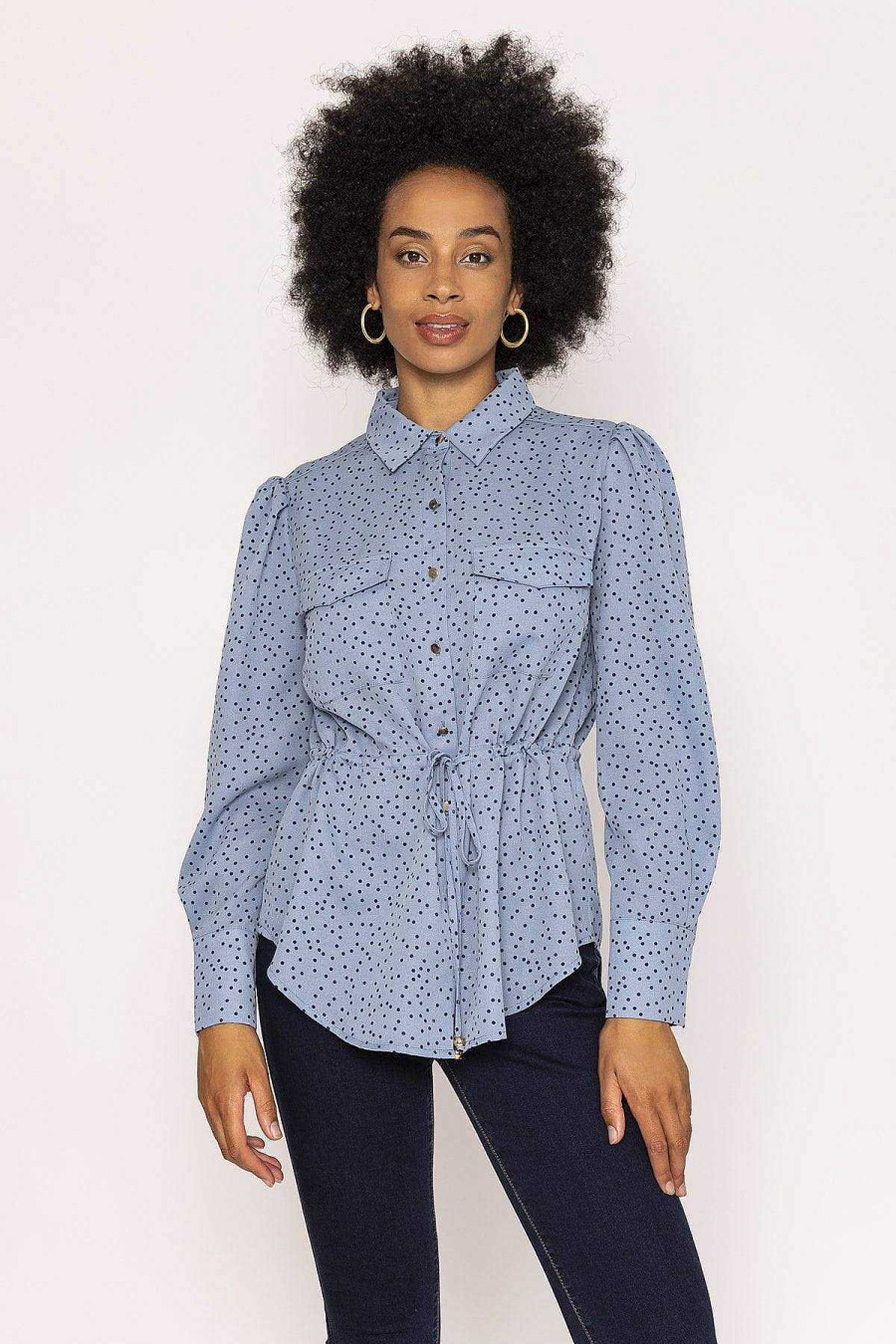 Tops & Blouses | Kelly & Grace Weekend Longline Shirt In Blue