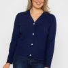 Jumpers & Cardigans | Kelly & Grace Weekend Rib Crop Cardigan In Navy