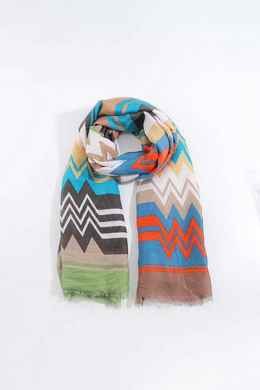 Accessories | SOUL Accessories Zig Zag Print Scarf In Khaki