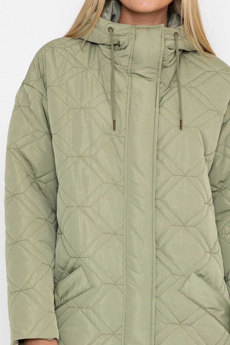 Coats & Jackets | J'aime la Vie Sage Green Long Line Hooded Coat