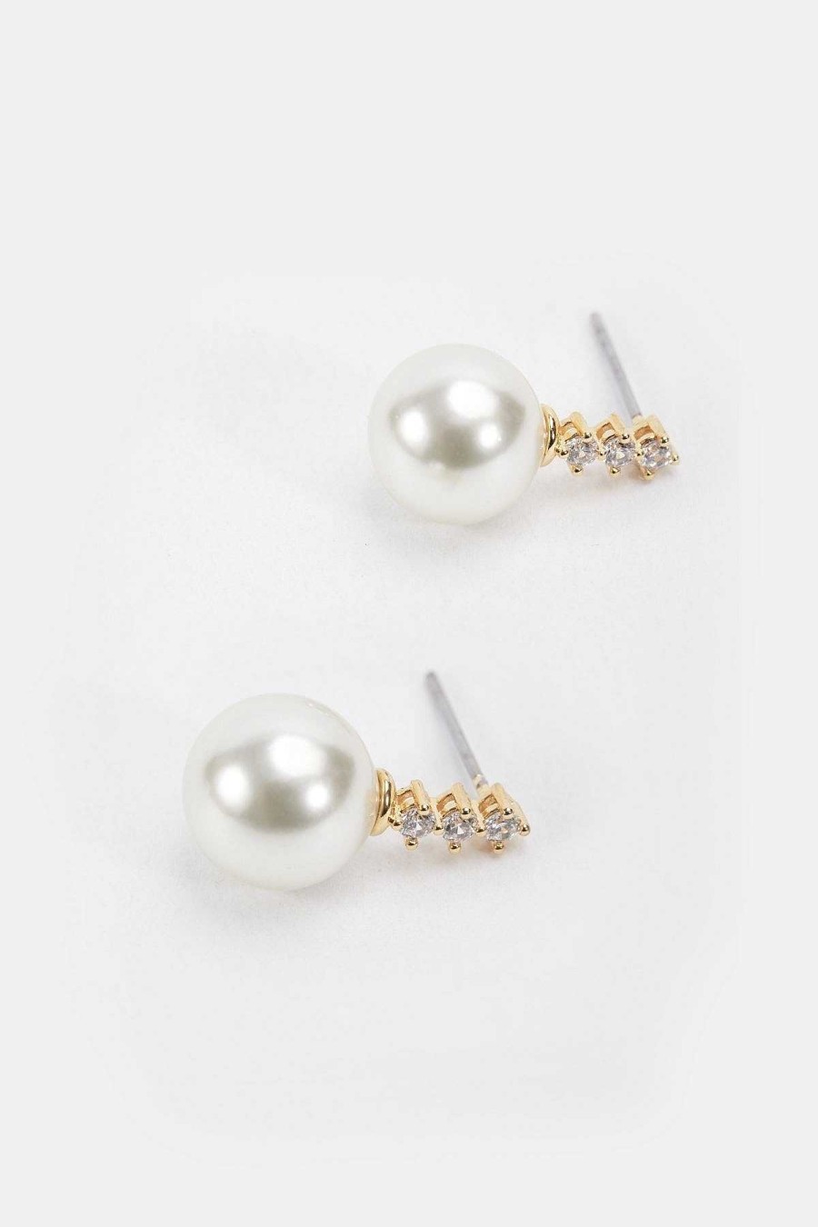 Boxed Gifts | Soul Jewellery Gold Tone Diamante Pearl Earrings