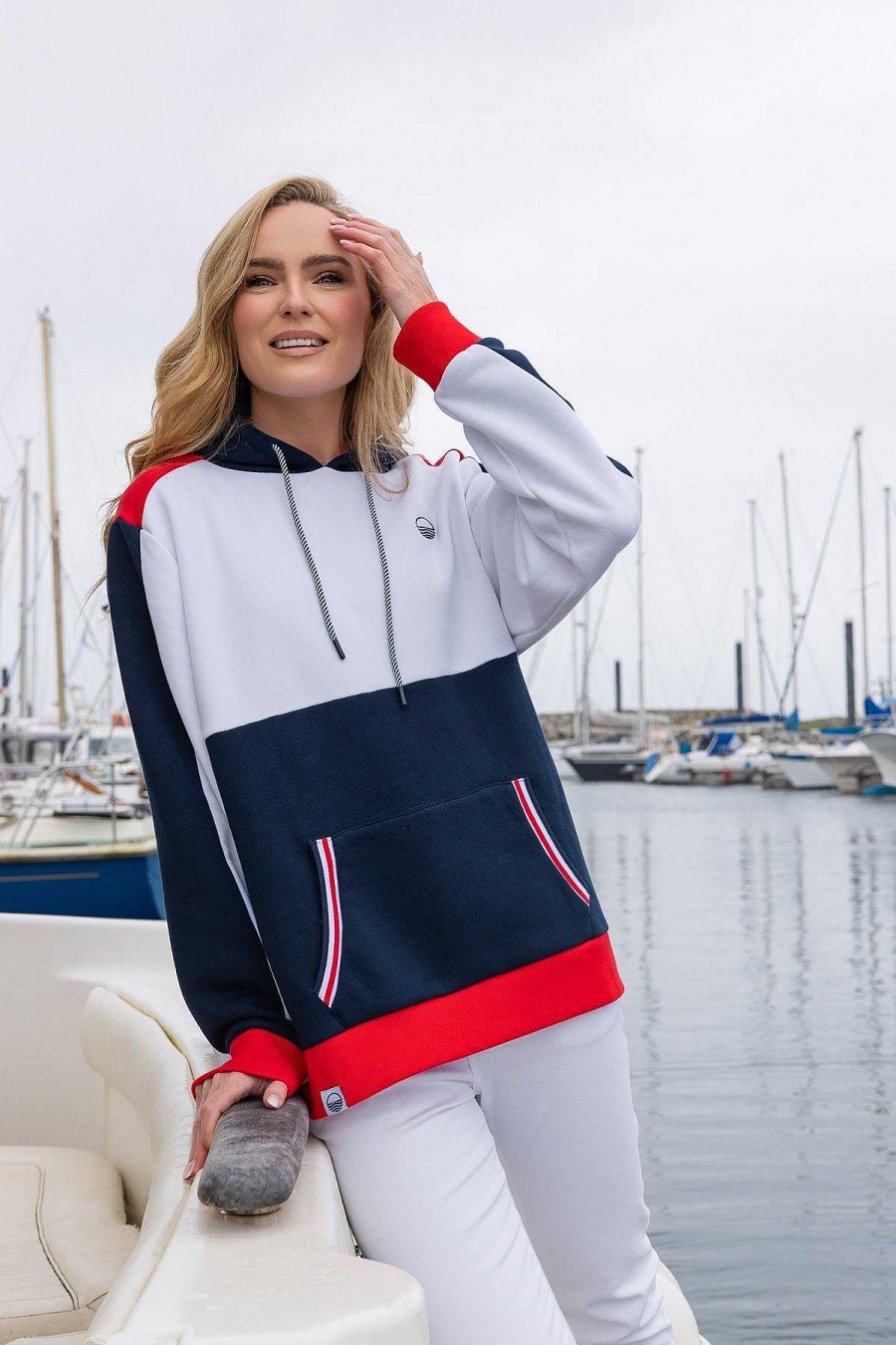 Hoodies & Sweatshirts | West Quay Colour Block Hoodie In Navy