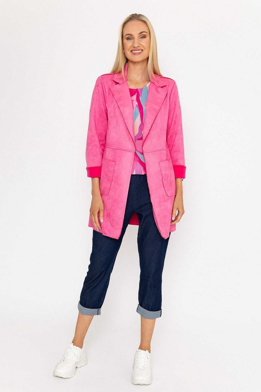 Coats & Jackets | Pala D'oro 3/4 Suede Jacket In Pink