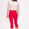 Jeans & Trousers | Voulez Vous Bengaline Cropped Trousers In Hot Pink