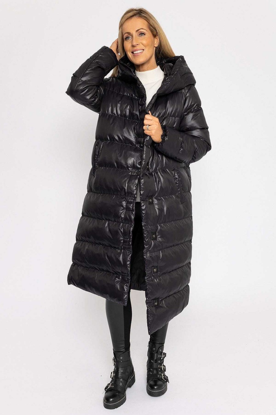 Coats & Jackets | J'aime la Vie Padded Puffer Coat In Black