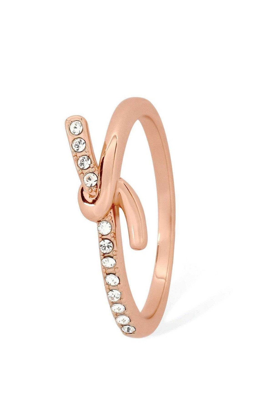 Boxed Gifts | Tipperary Crystal Jewellery Eternal Knot Ring In Rose Gold - Size 8