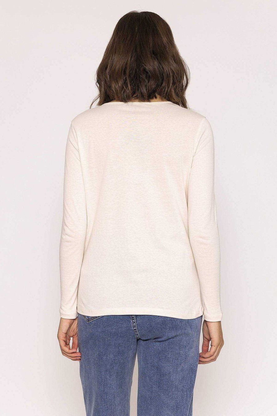 Tops & Blouses | Kelly & Grace Weekend Long Sleeve Basic Tee In Ivory