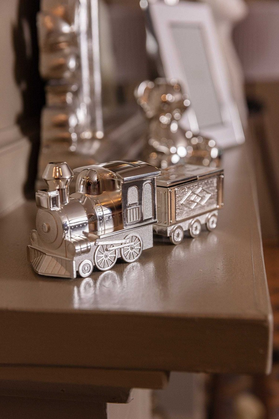 Homeware | Carraig Donn Living Silver Train Money Box Tooth & Curl