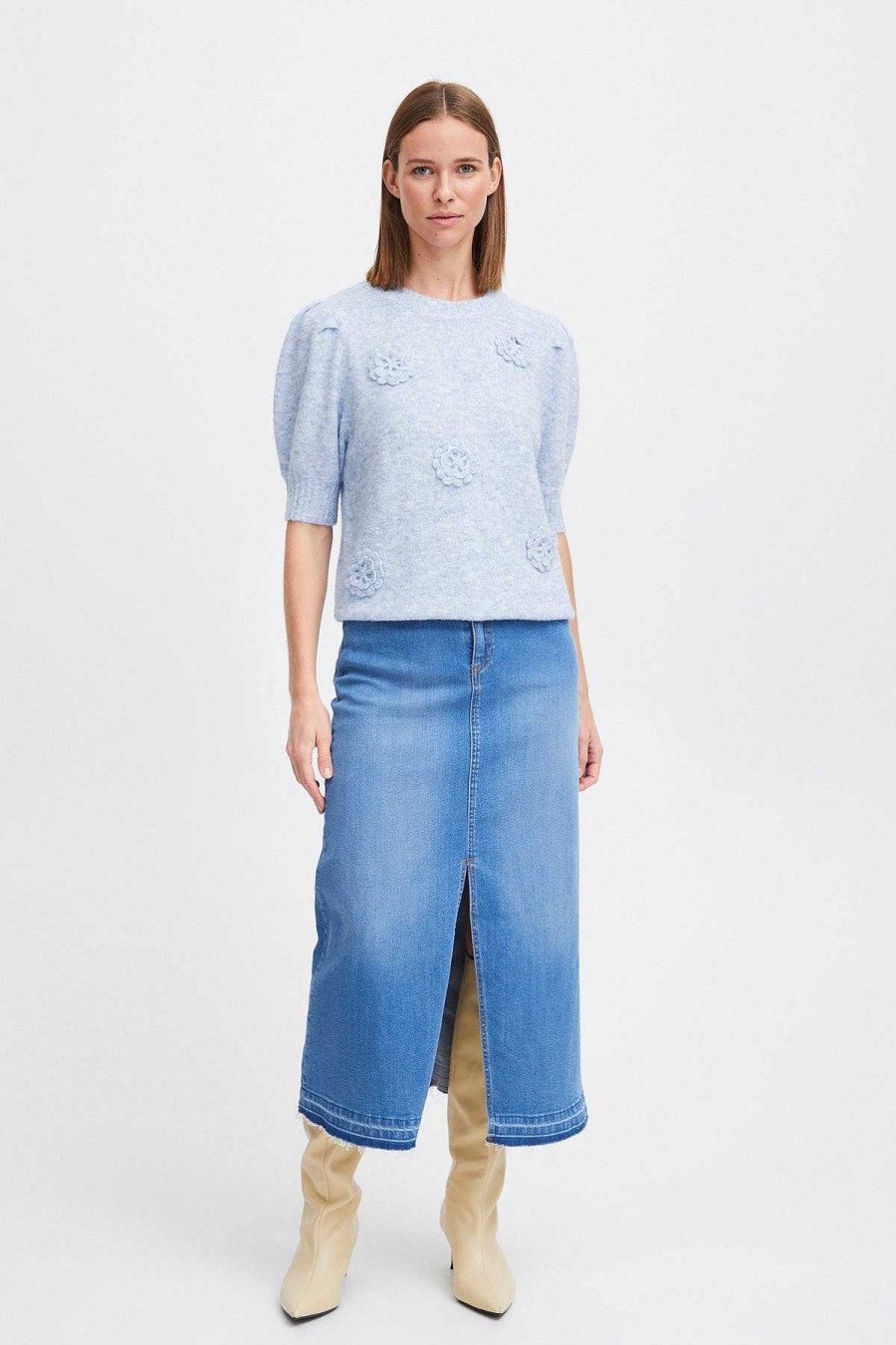 Jumpers & Cardigans | B.Young Blue Bymarlotte Jumper