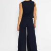 Jeans & Trousers | Pala D'oro Wide Leg Pants In Navy