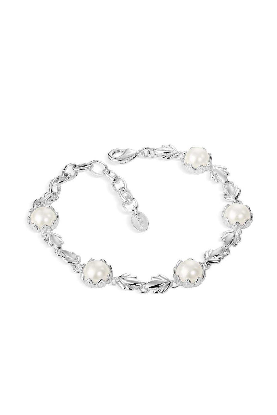 Boxed Gifts | Newbridge Silverware Jewellery Pearl Leaf Link Bracelet