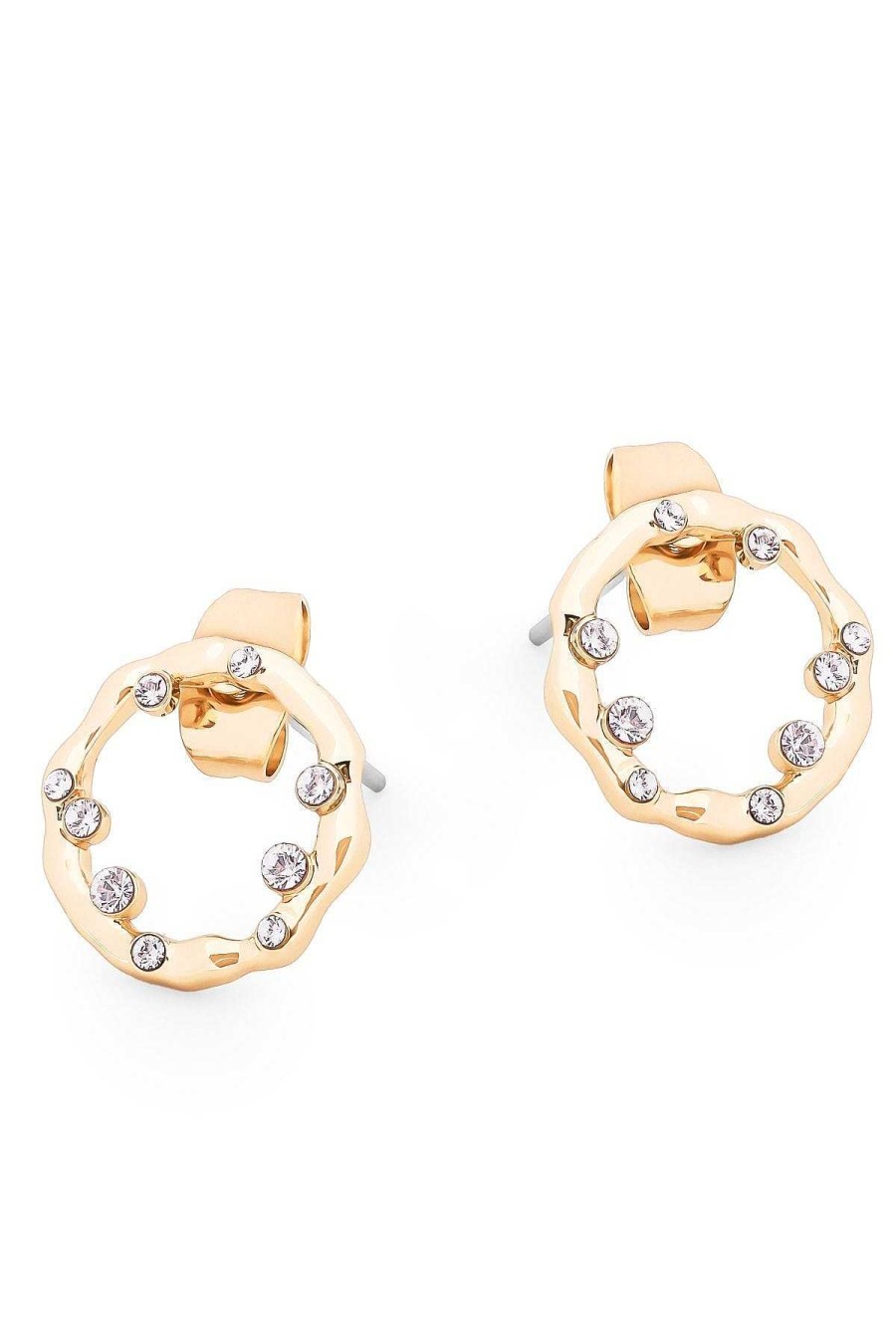 Her | Tipperary Crystal Jewellery Circle Inset Earrings In Gold