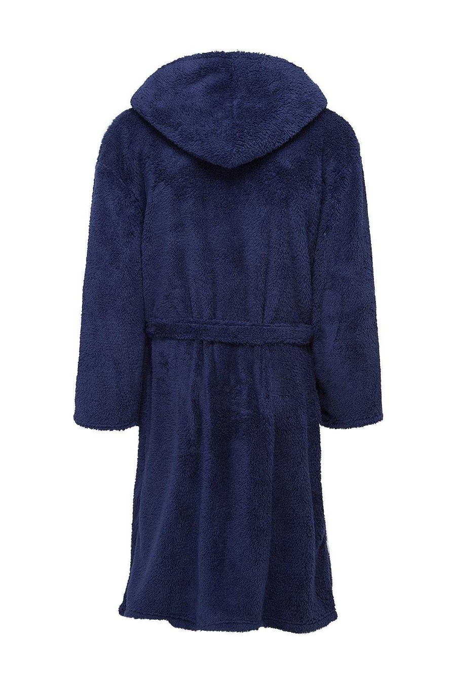 Nightwear | Marlon Sleepwear Mens Sherpa Hooded Fleece Robe In Navy