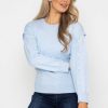 Jumpers & Cardigans | Kelly & Grace Weekend Button Sleeve Knit In Blue