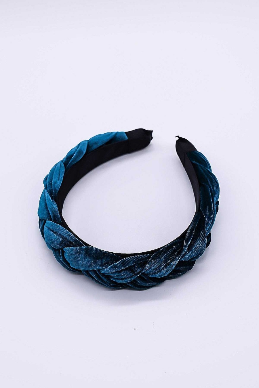 Hair Bands | SOUL Accessories Teal Velvet Plaited Hairband