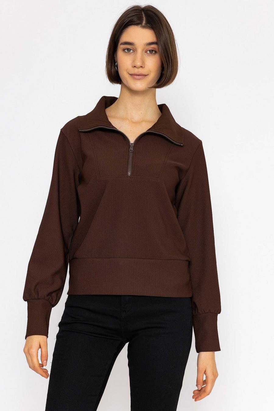 Hoodies & Sweatshirts | Vero Moda Oversized Zip Sweat Top In Coffee