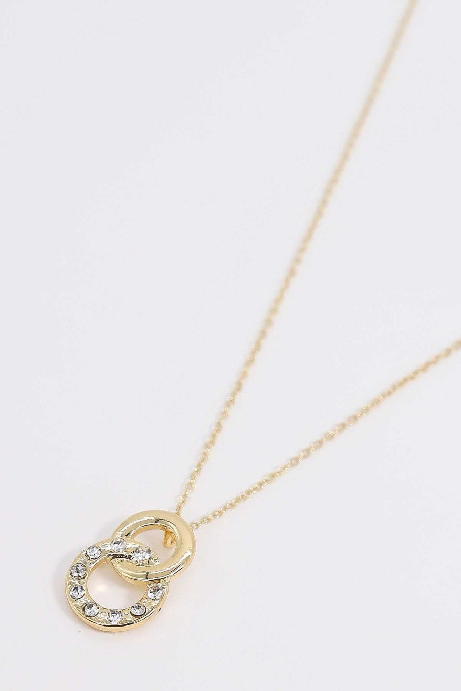 Necklaces | Joularie Double Circle Necklace In Gold