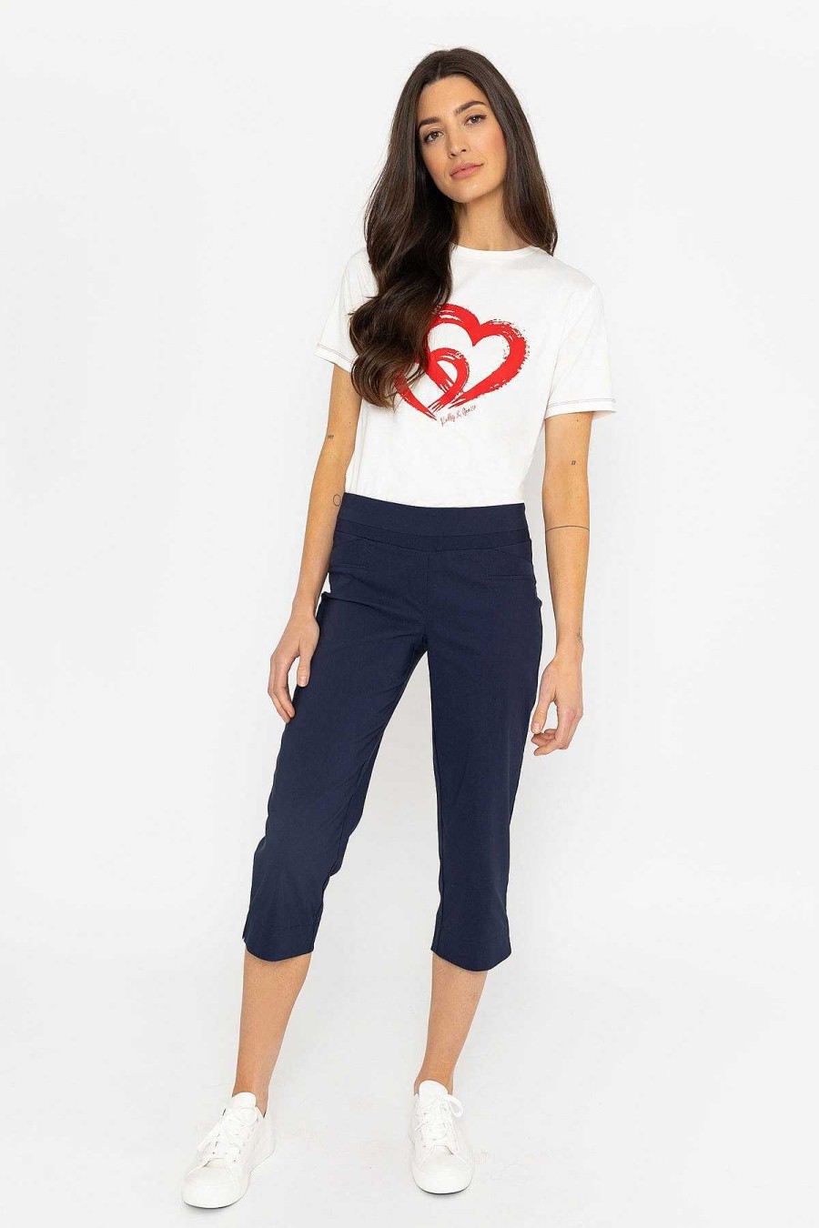 Jeans & Trousers | Kelly & Grace Weekend Bengaline Crop Pant In Navy