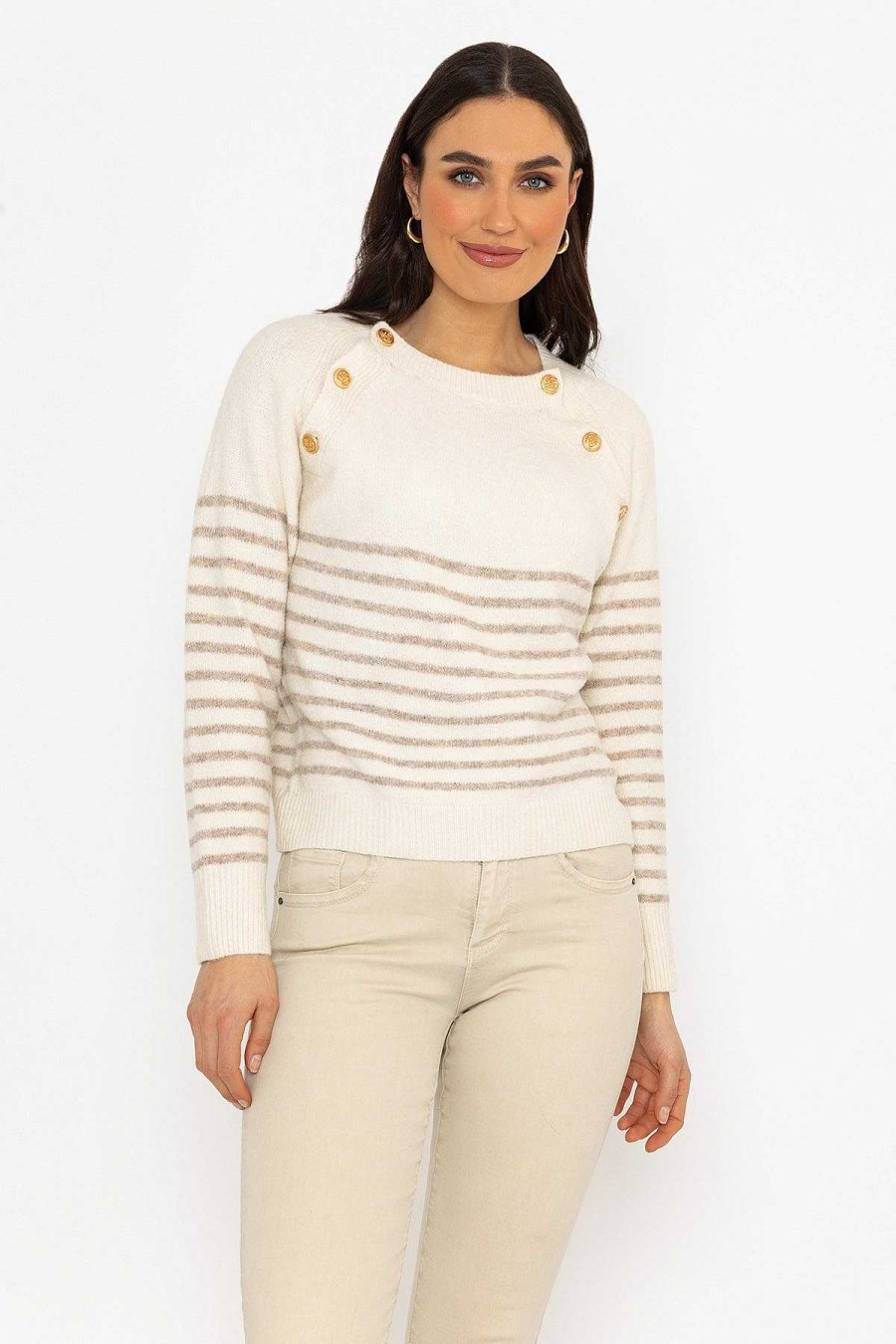 Jumpers & Cardigans | J'aime la Vie Breton Brown Stripe Knit Jumper