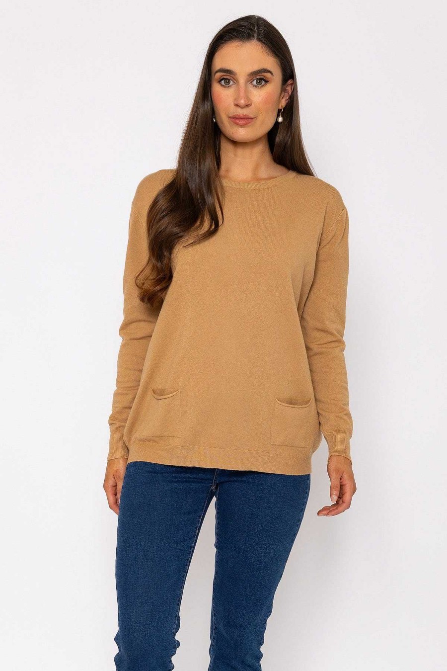 Jumpers & Cardigans | J'aime la Vie Button Detail Knit In Camel