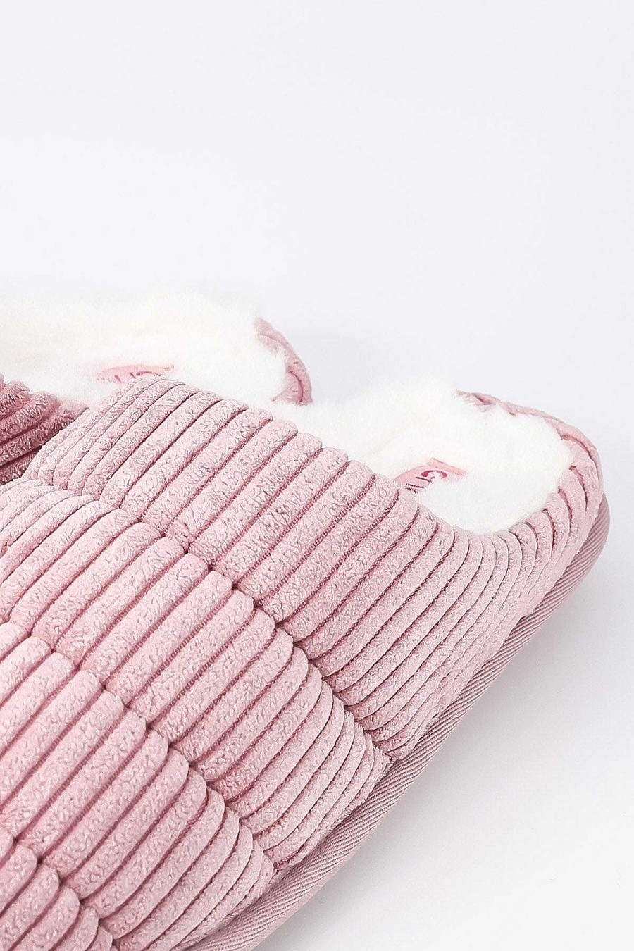 Nightwear | Cherish Accessories Velour Ribbed Mule Slipper In Pink