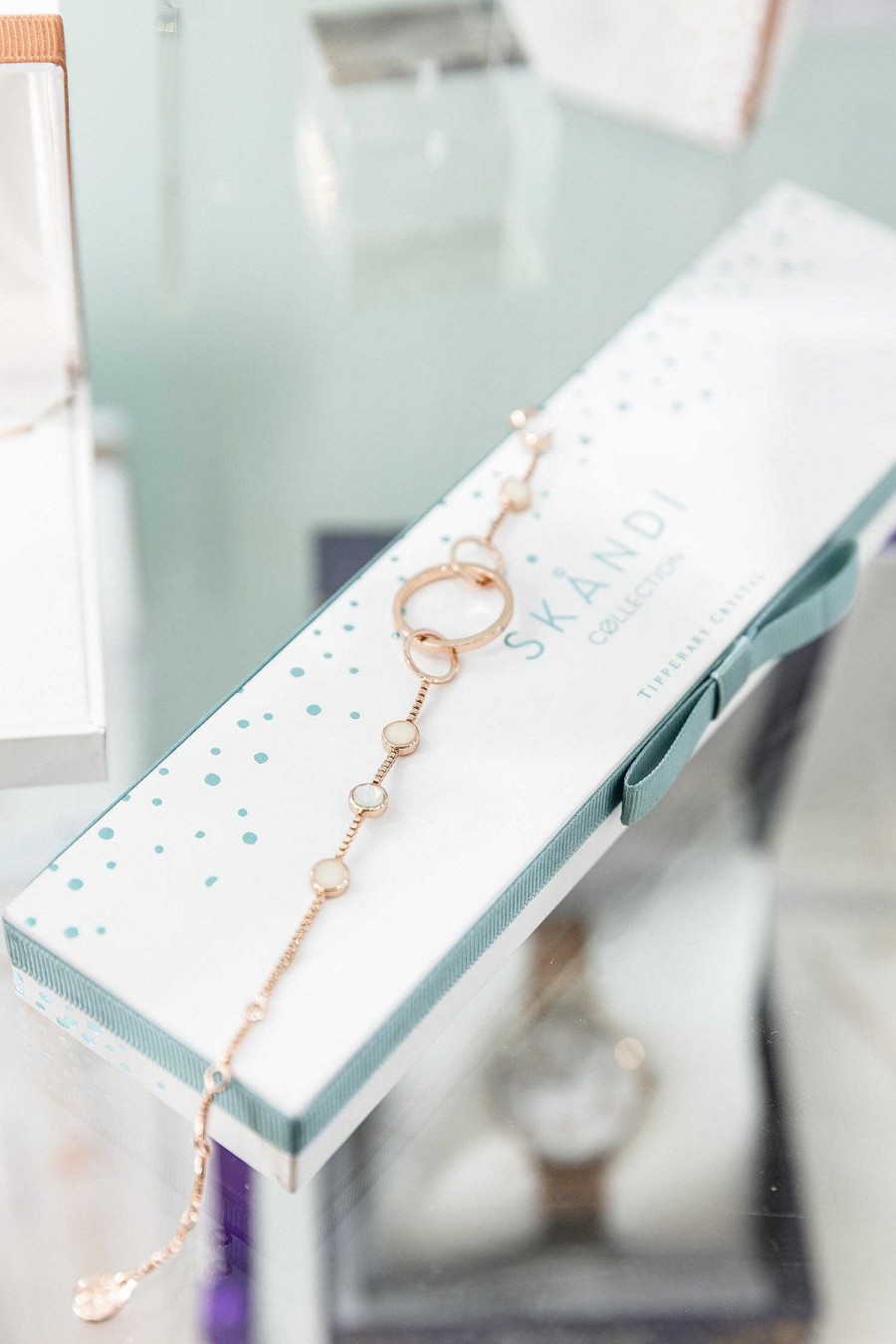 Boxed Gifts | Tipperary Crystal Jewellery Open Hoop Bracelet In Rose Gold