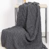 Throws | Aran Woollen Mills Super Soft Merino Throw In Charcoal