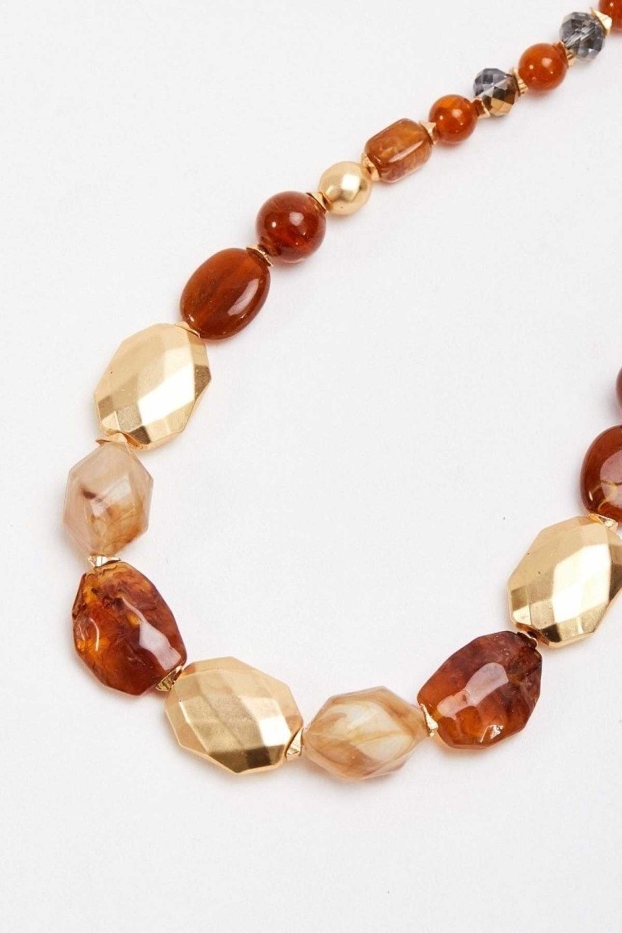 Necklaces | Soul Jewellery Gold And Brown Beaded Necklace