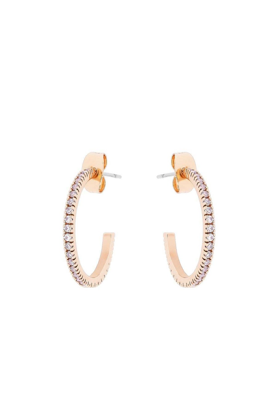 Boxed Gifts | Tipperary Crystal Jewellery Open Hoop Earrings In Rose Gold